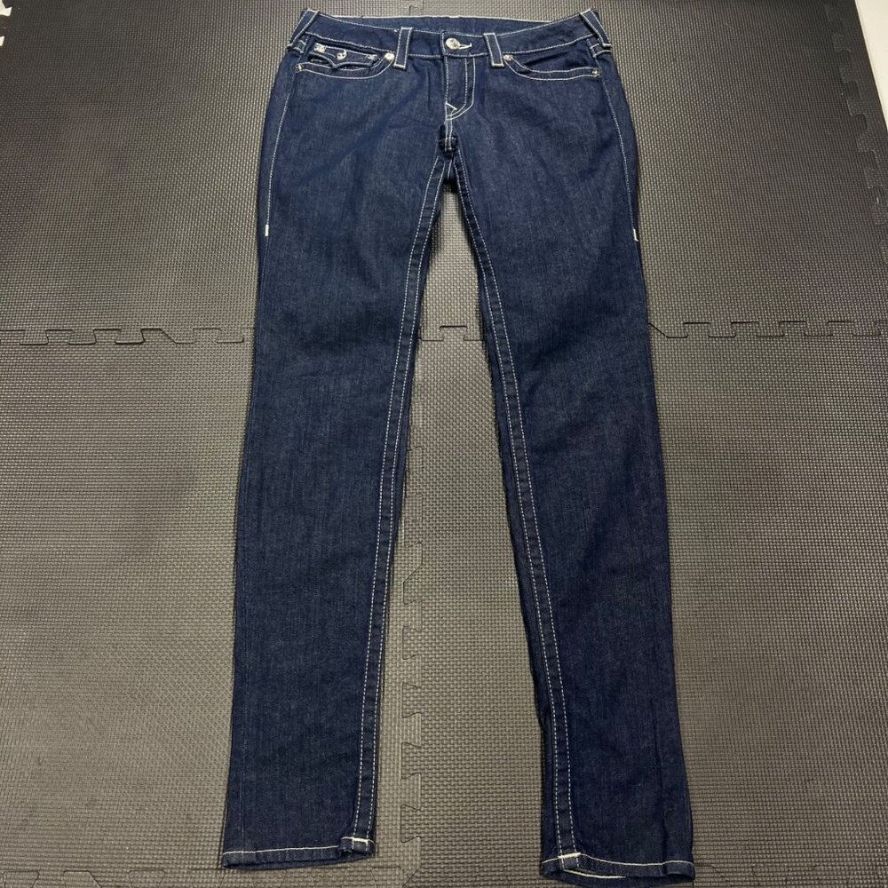 True Religion Womens Dark Wash Skinny Jeans Size 30 Made In USA